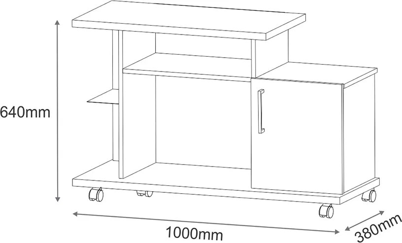 Rack Decorativo Compacto Smart TV até 26 Pol Cinamomo/Off White G26 - HB Móveis