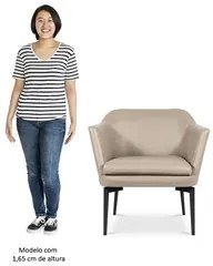 Poltrona Decorativa para Sala de Estar Cris L07 Couro Fendi - Mpozenat