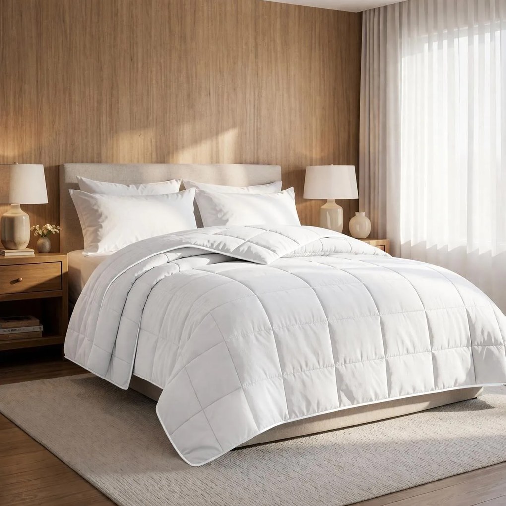 Enchimento de Duvet Fino Literie Microfibra Plume Toque de Plumas Branco - King  King