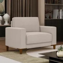 Poltrona Decorativa Sala de Estar Kit 02 Zaire Z32 Linho Areia - Mpoze