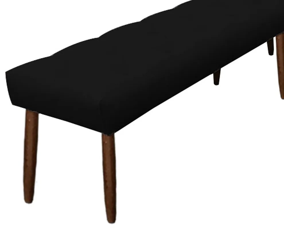 Banco de Canto Estofado Sira Suede Pés Palito Castanho C05 - D'Rossi - Preto
