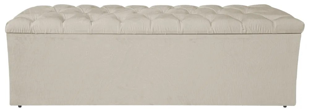 Calçadeira Estofada Liverpool 195 cm King Size Suede Bege - ADJ Decor