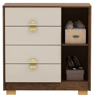 Comoda Sapateira Ilha Bela Imbuia/Fendi - Vila Rica Móveis