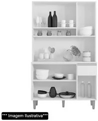 Kit Cozinha Compacta 105cm Com 6 Portas 1 Gaveta Márcia Cinza Escuro -