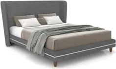 Cama Queen 160cm Com Cabeceira Many Z37 Linho Cinza - Mpozenato