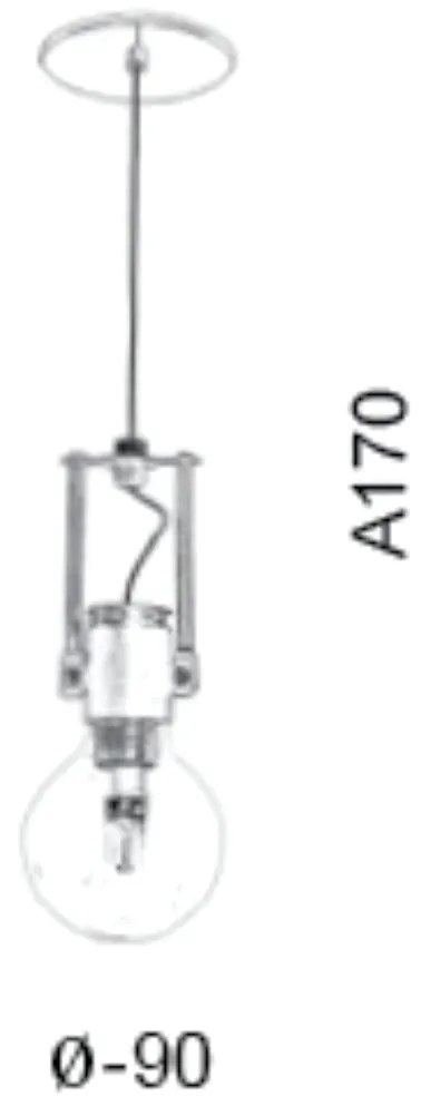 Pendente Lamp Ø120X17Cm Metal E Vidro 1 X G9 Globo Ø8Cm|Old Artisan Pd... (CHAMPANHE, AMBAR)