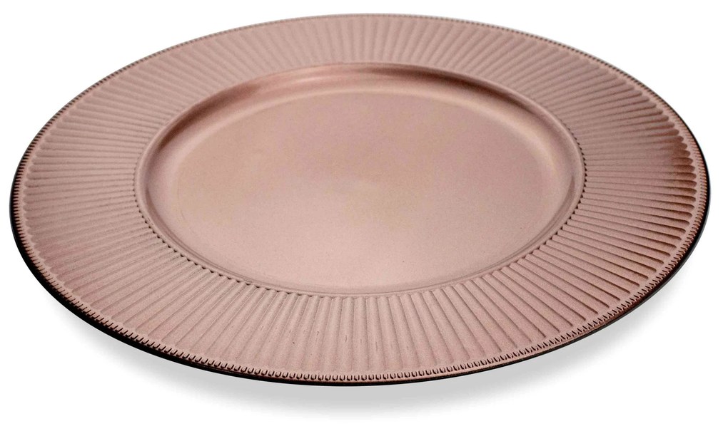 Sousplat Redondo Decorativo Natalino Rose 33x33x33 cm  F04 - D'Rossi