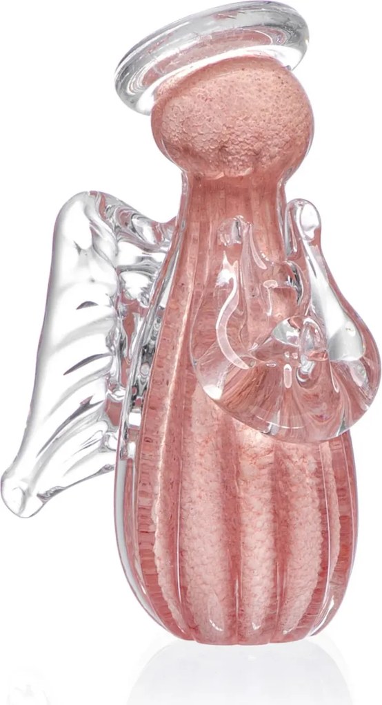 Mini Anjo Uriel Cristal Murano G - Rosa  Rosa