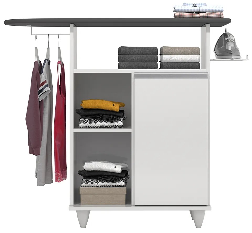 Tábua de Passar com Balcão 01 Porta Lis 107 cm L06 - D'Rossi - Branco