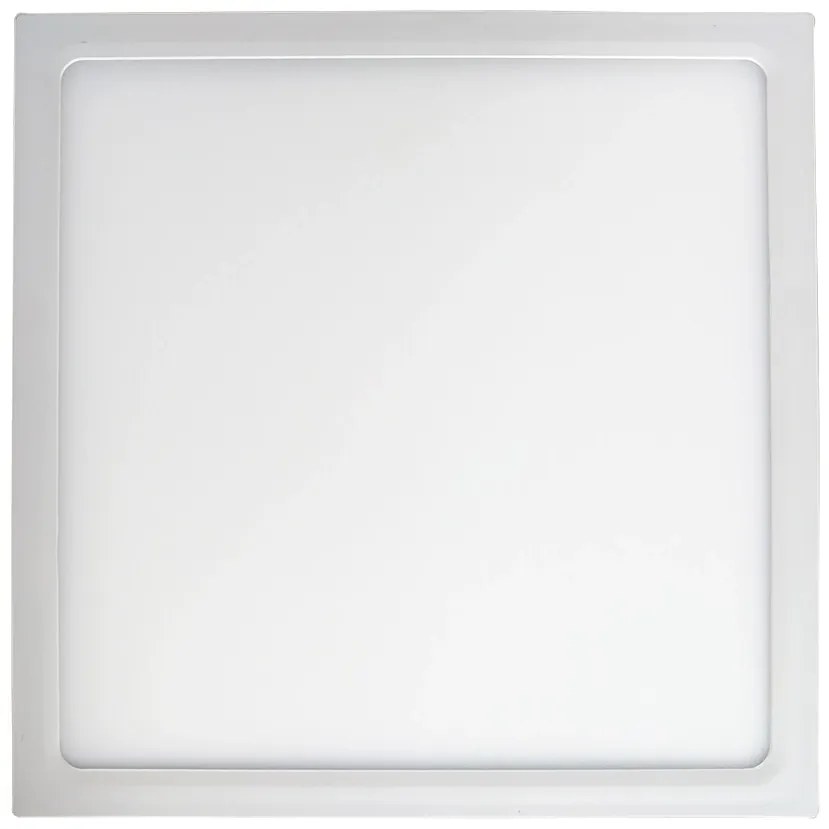 Luminária De Sobrepor Quadrado 24W 4000K Led Bivolt 30X30X4Cm Plafon |... (Branco)