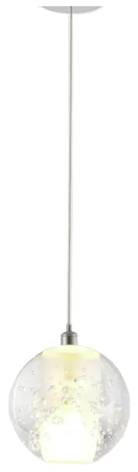 Pendente Teen Ø10Cm Cromado E Transparente 1Xg9 - Bella Iluminação Bc0...