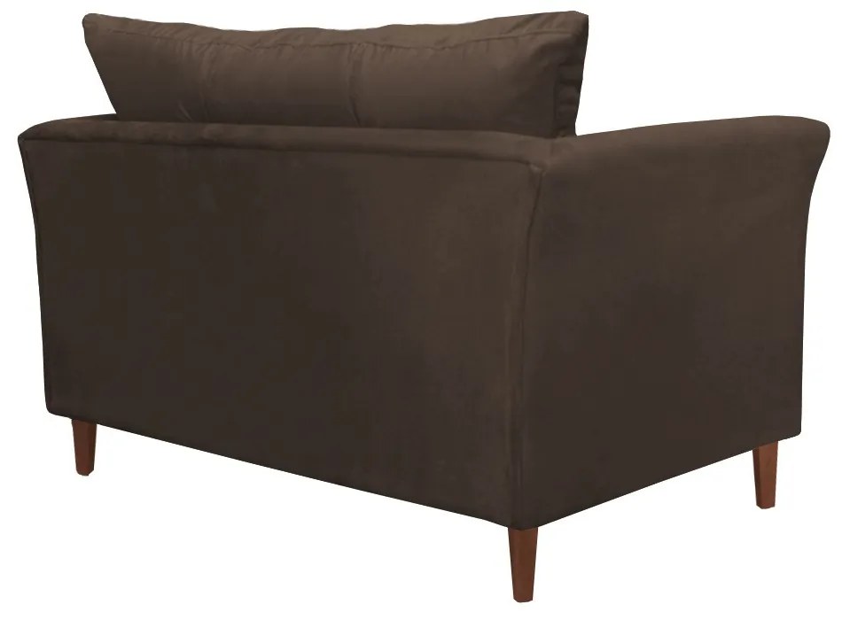 Namoradeira Ibis Decorativa 2 Lugares 1,35 m Recepção Quarto Sala Suede Marrom