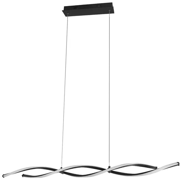 Pendente Led Metal E Silicone Preto 30W 3000K Flow