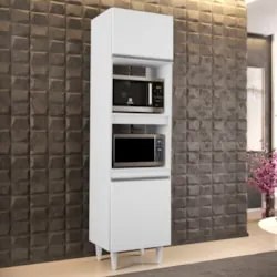 Paneleiro Cozinha Torre Quente 56cm Colorado Branco - Lumil Móveis