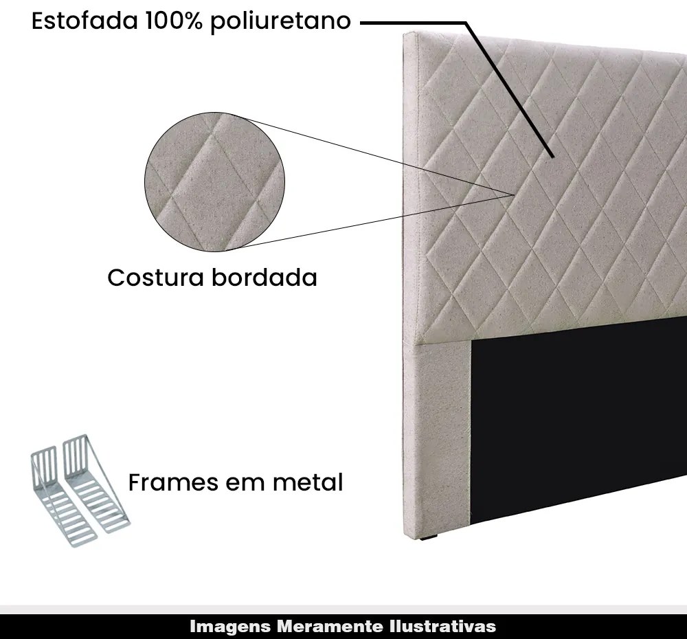 Cabeceira Decorativa 1,40M Baelon Linho Areia G63 - Gran Belo