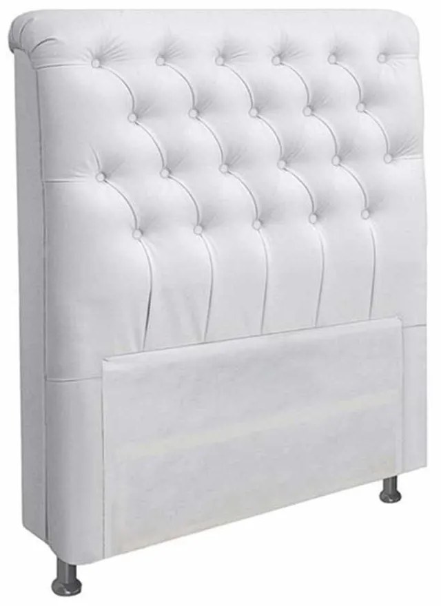 Cabeceira Paris Cama Box Solteiro 90cm Corino Branco M11 - D'Rossi