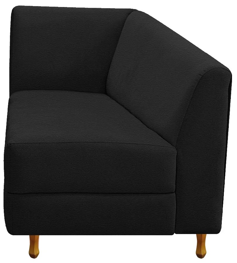 Recamier Valéria 140cm Lado Direito Corano Preto - ADJ Decor