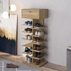Sapateira Multiuso 1 Gaveta e 10 Prateleiras SP010 Oak - Completa Móve