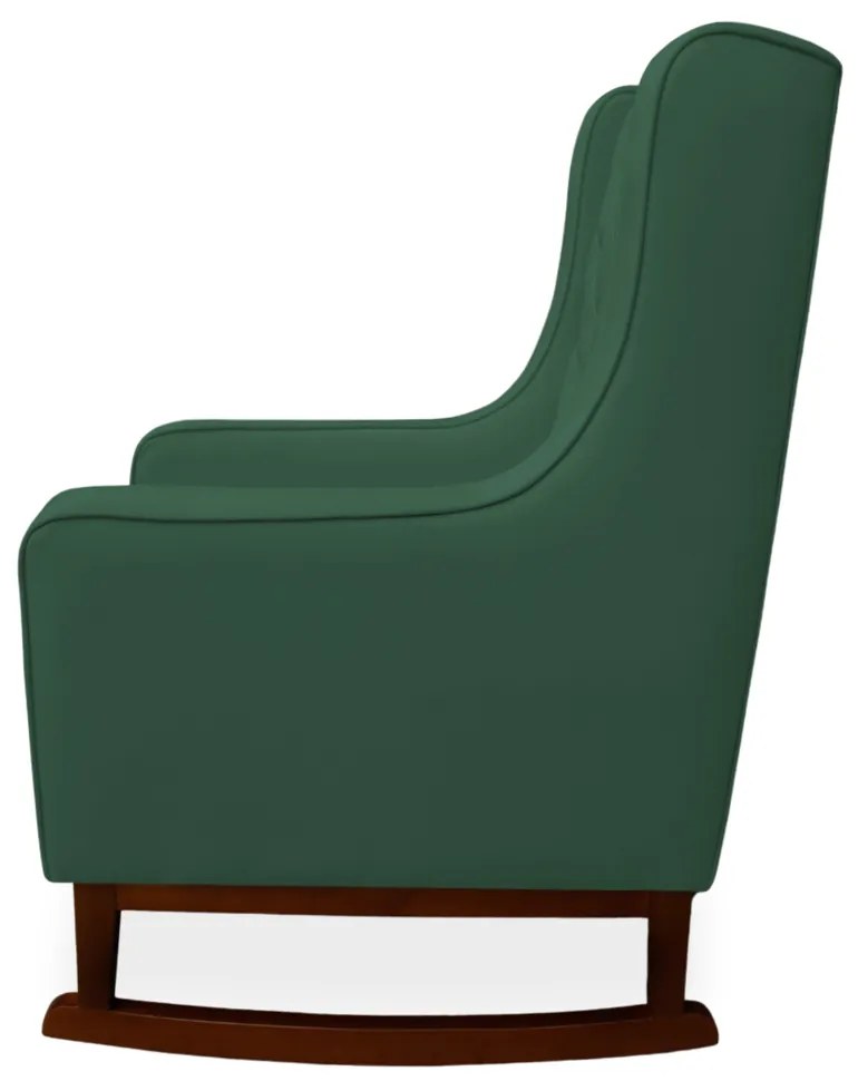 Kit Poltrona Amamentação Balanço Maju com Puff Flor Veludo - Verde Bandeira