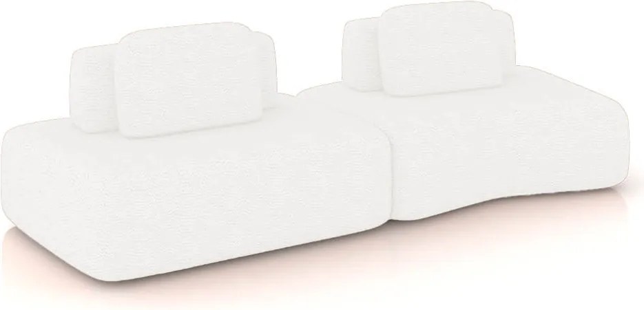 Sofá 2 Lugares Orgânico com Módulo Central e 1 Canto Berlim Bouclê Cr K01 - D'Rossi - Off White