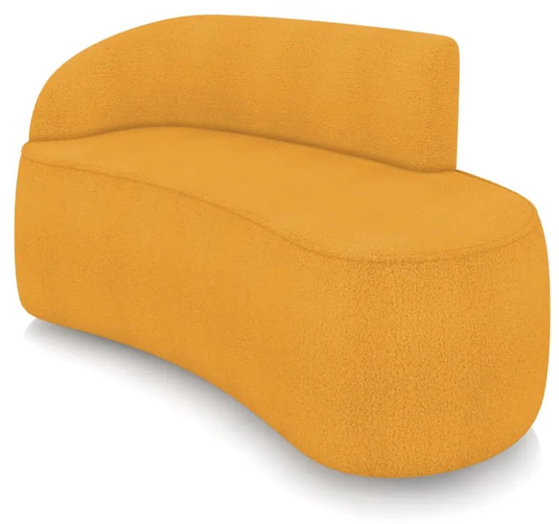 Sofá 2 Lugares Orgânico 140 cm Morgan Bouclê - Verde - Mostarda