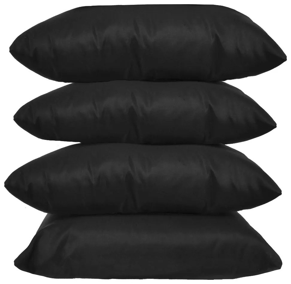 Kit 4 Almofadas Decorativas 40x40 Tecido Suede Preto