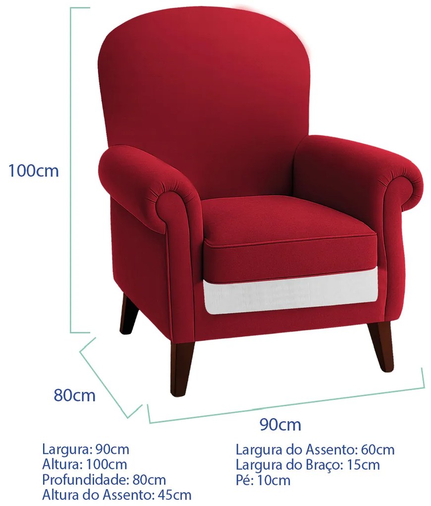 Poltrona Natalina Papai Noel Jingle Bells Suede