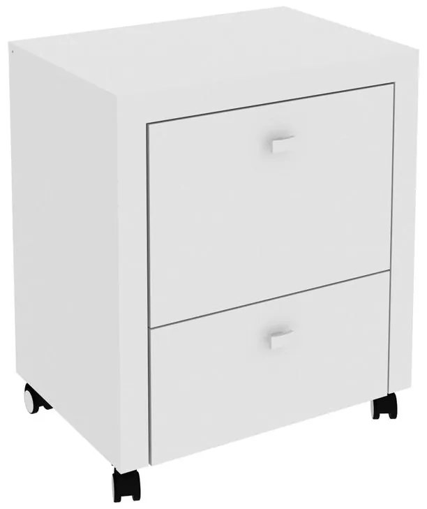 Gaveteiro Arquivo Escritório Home Office 2 Gavetas Branco