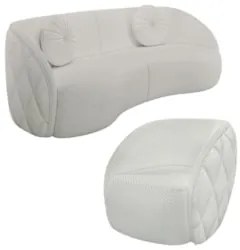 Sofá Decorativo 3 Lugares 240cm com Almofadas e Poltrona Zion Z32 Linh