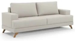 Sofá 3 Lugares 180cm Living Pés Curvos Santi D05 Boucle Creme - Mpozen