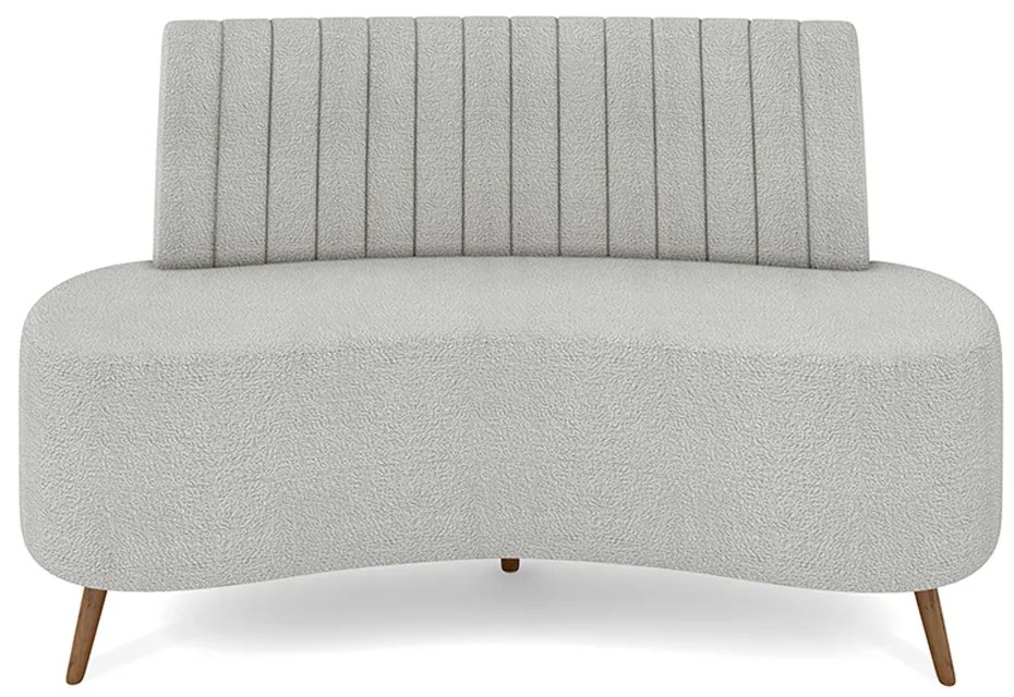 Sofá Living Decorativo 2 Lugares 1,35M Katara Cinza Bouclê G33 - Gran Belo