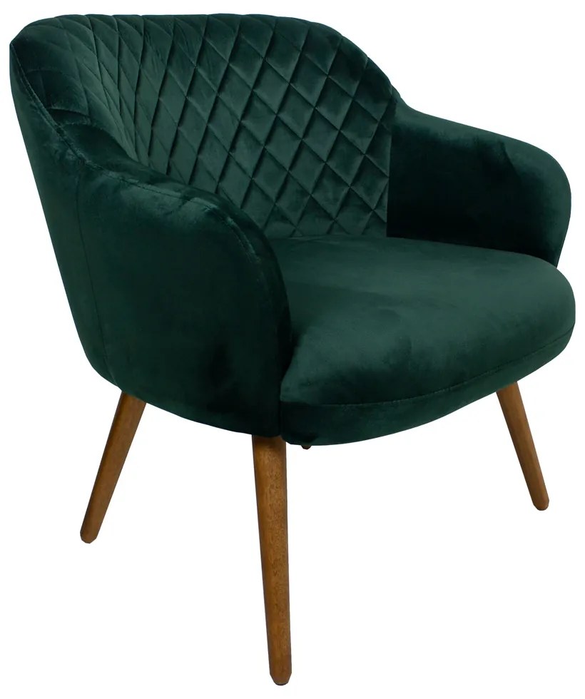 Poltrona Decorativa Kitana Pés Madeira Palito Veludo Verde G15 - Gran Belo