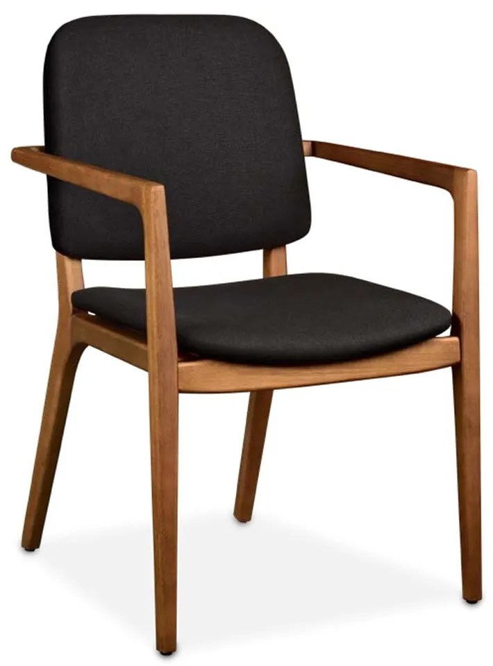 Cadeira com Braço Alexandra Estofada Estrutura Madeira Liptus Design Sustentável