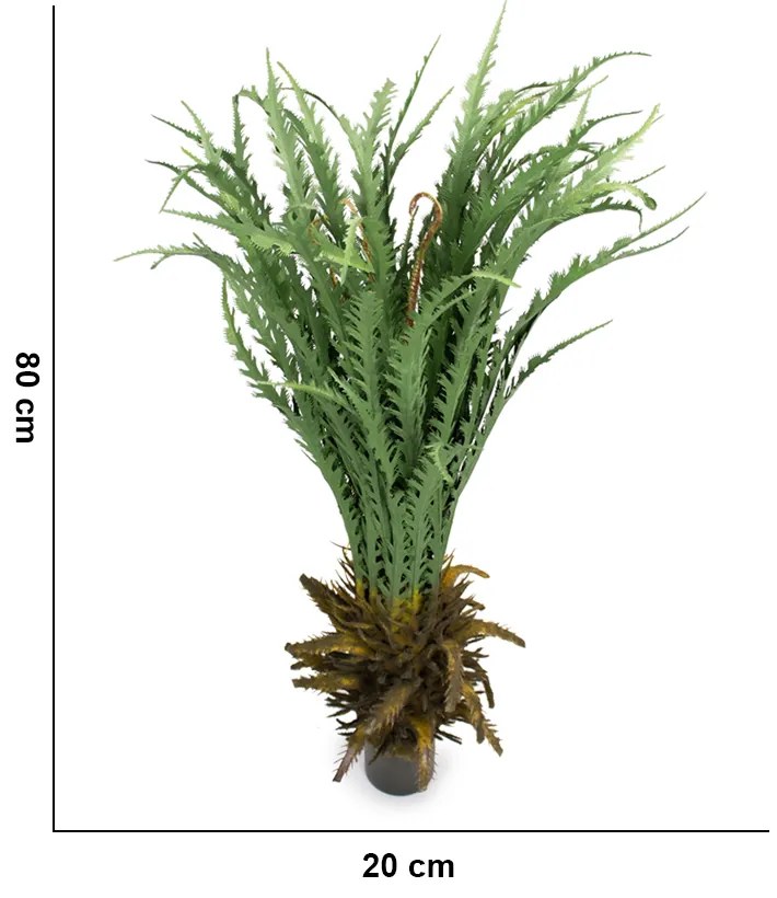 Samambaia Folhagem Artificial Cheia com Pote X60 Verde 80 cm F04 - D'Rossi