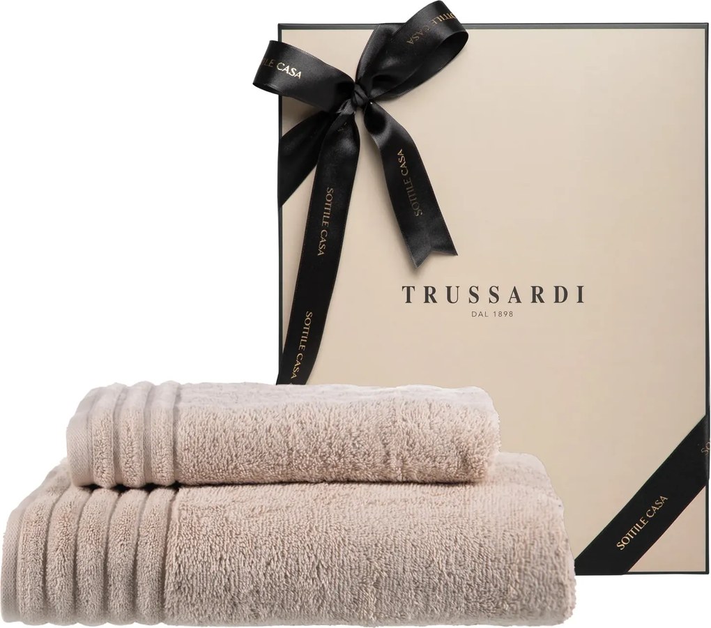 Jogo de Banhão 2 Peças Trussardi 100% Algodão Imperiale c/ Caixa de Presente - Nocciola  Nocciola