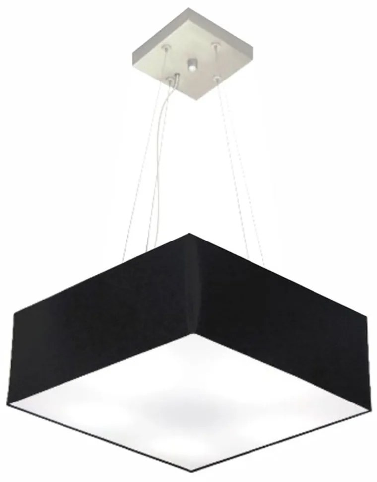 Lustre Pendente Quadrado Preto MJ-4194 Para Mesa de Jantar e Estar