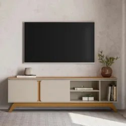 Rack Para Sala de TV 70 Polegadas 200cm Nice L06 Nature/Off - Mpozenat