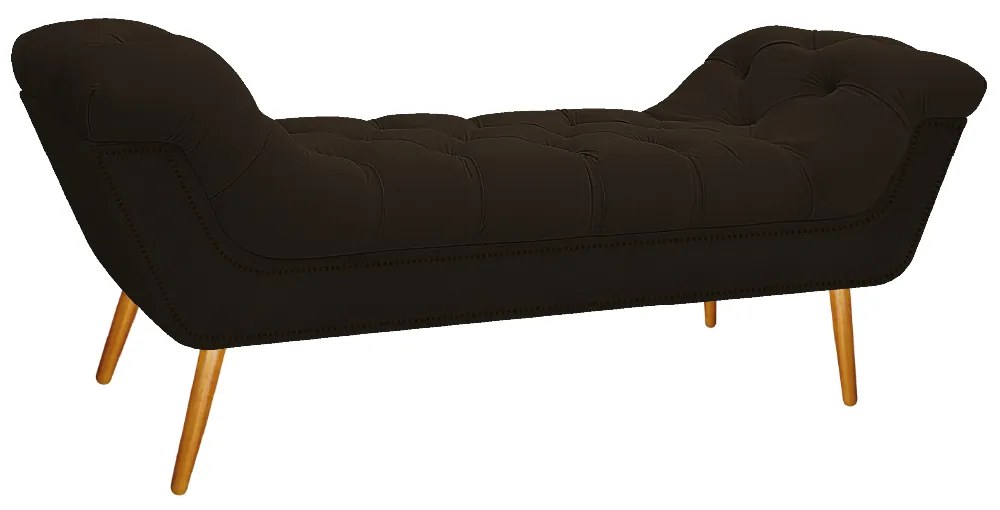 Calçadeira Estofada Veneza 195 cm King Size Corano Marrom - ADJ Decor