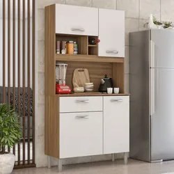 Kit Cozinha Compacta 4 Portas 1 Gaveta Malta D02 Amendola/Branco - Mpo