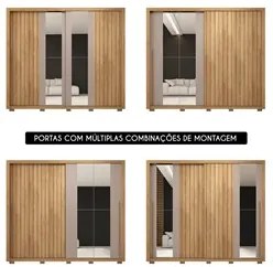 Guarda Roupa Casal 2 Portas de Correr com Espelho Moviment Buriti/Fend