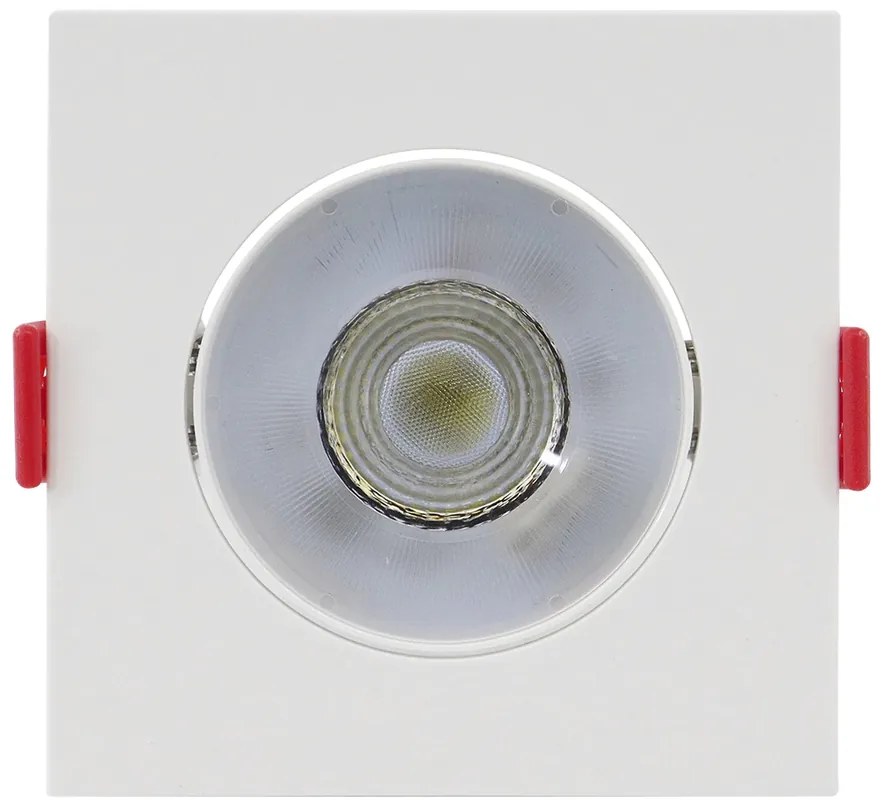 Spot De Embutir Quadrado 7W 4000K Led Bivolt 10,5X10,5X3,1Cm | Opus Ec... (Branco)