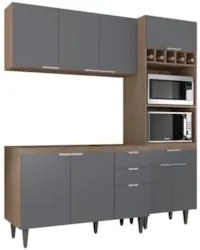 Armário de Cozinha CP02 Para Pia 120cm Pérola Z34 Freijó/Grafite - Mpo