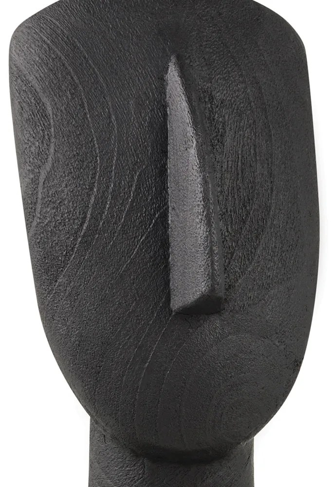 Escultura Decorativa "Face" Em Poliresina Preto 42x14,5 Cm - D'Rossi