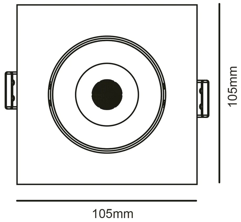 Spot De Embutir Quadrado 7W 6500K Led Bivolt 10,5X10,5X3,1Cm | Opus Ec... (Branco)