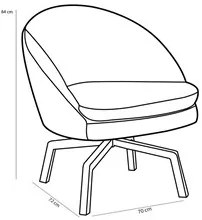 Kit 2 Poltronas Decorativas Giratórias Base Ka Madeira Rafa C-309 Velu