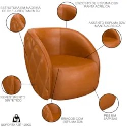Sofá Decorativo 4 Lugares 318cm com Almofadas e Poltrona Zion Z32 Sint