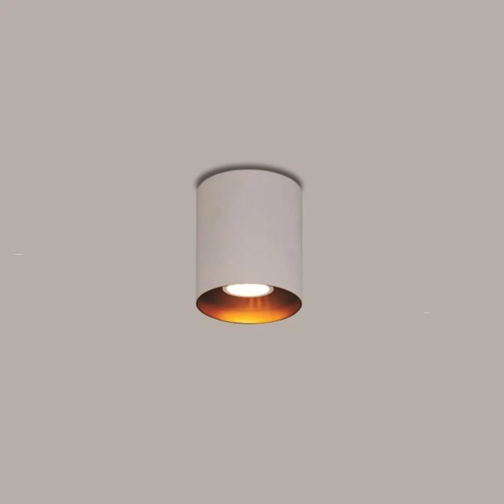 Plafon Ducto Ø10X13Cm 1Xmr16 Gu10 | Usina 16255/13 (BT - Branco Texturizado)