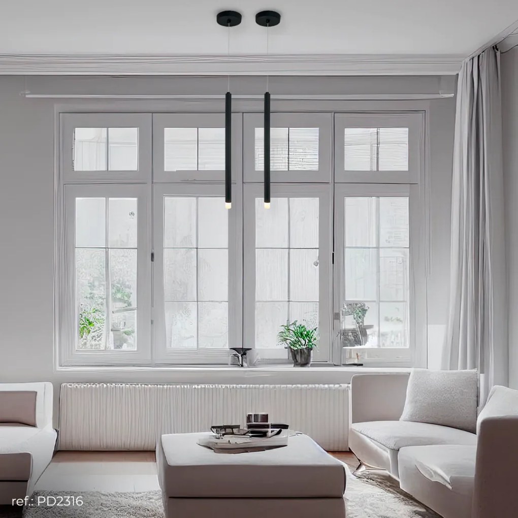 Pendente Tubo Ø2,9X50Cm Ponteira Acrílico 1Xled 5W - Qimporta Pd2316 (BRANCO, 110v)