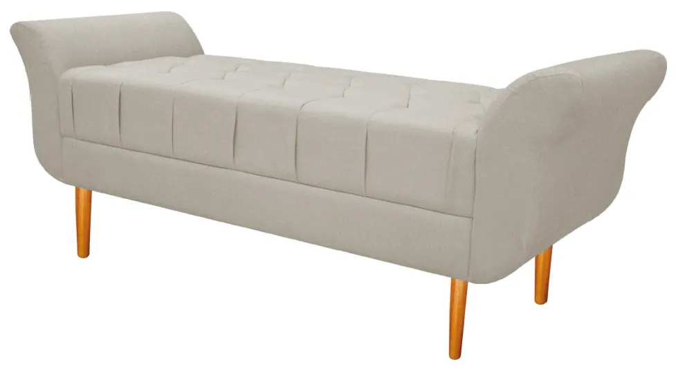 Recamier Estofado Ari 160 cm Queen Size Suede Bege - ADJ Decor