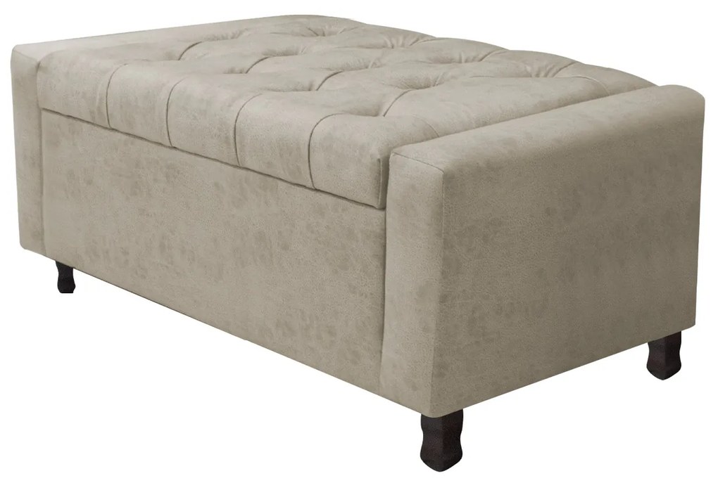 Kit Cabeceira e Calçadeira Baú Solteiro Everest P02 90 cm para cama Box Suede - ADJ Decor